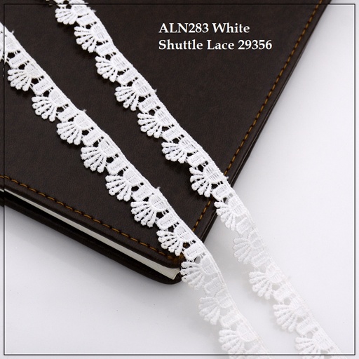 [ALN283-WHITE] One Side Border Shuttle Lace