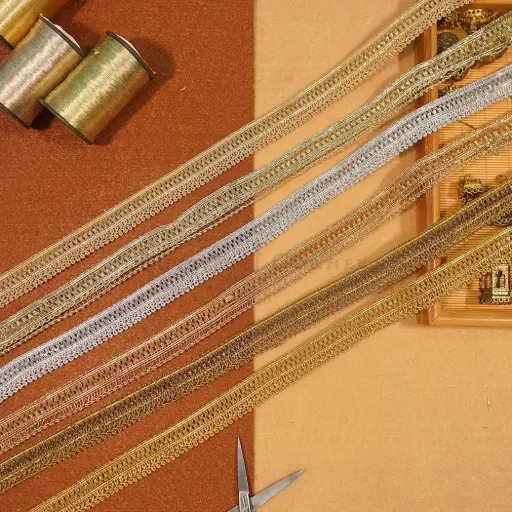 Fancy Metallic Yarn Gota Lace
