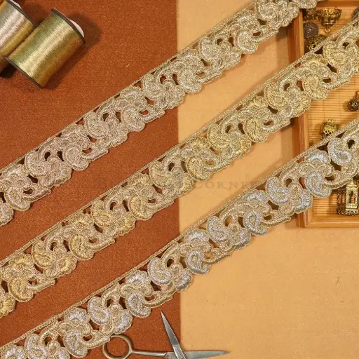 Fancy Metallic Yarn Net Lace