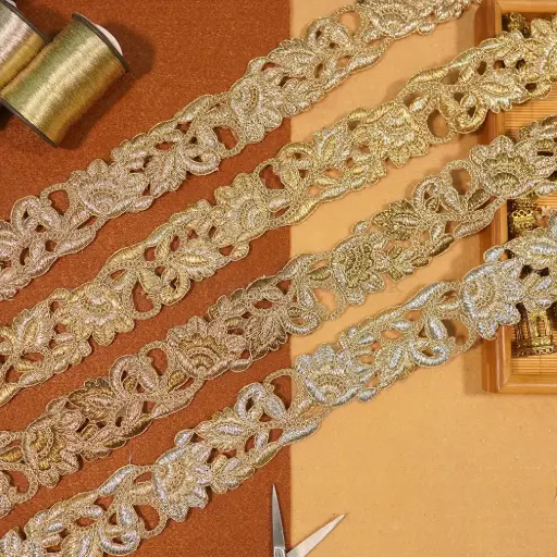 Fanxy Metallic Yarn Net Lace