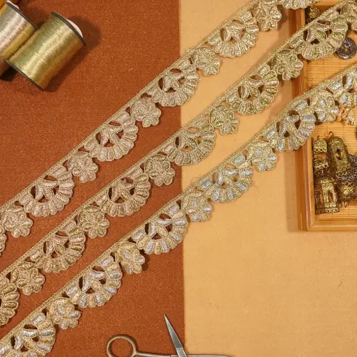 Fancy Metallic Yarn Net Lace