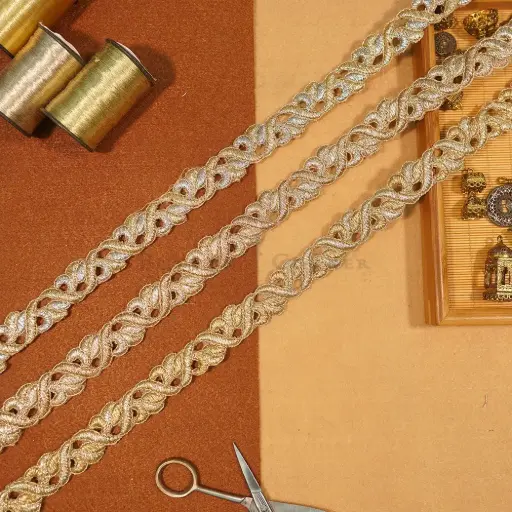 Fancy Metallic Yarn Net Lace