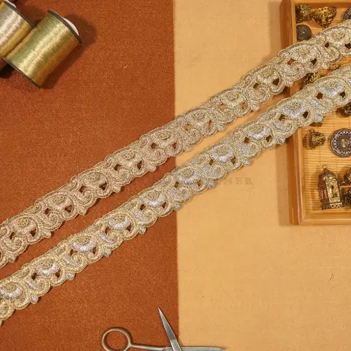 Fancy Metallic Yarn Net Lace