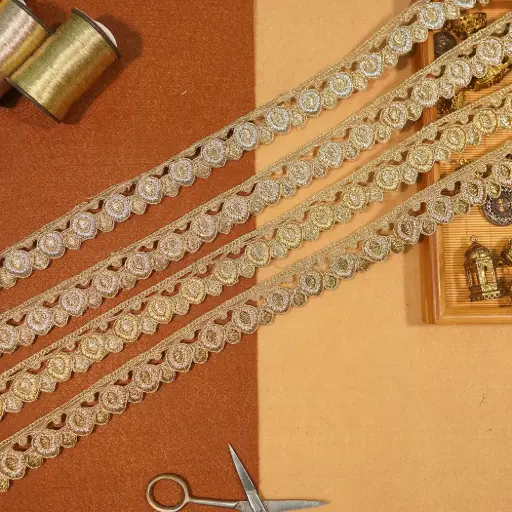 Fancy Metallic Yarn Net Lace