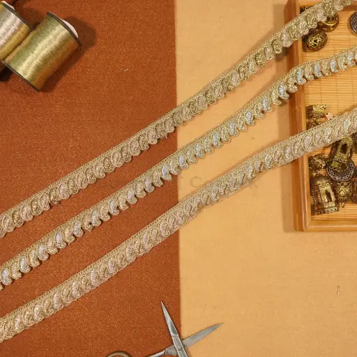 Fancy Metallic Yarn Net Lace