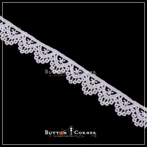[ALN297-WHITE] One Side Border Shuttle Lace