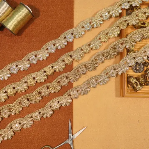 Fancy Metallic Yarn Net Lace