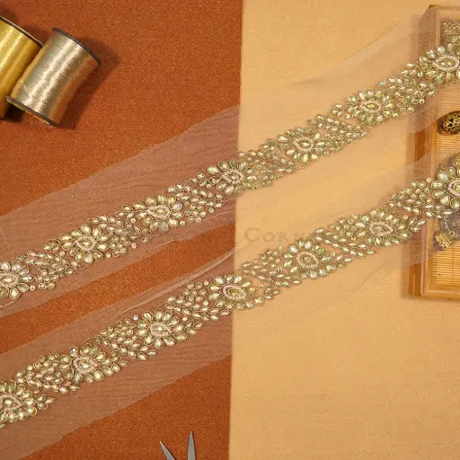 [KFL168 GOLD] Fancy Kundan Lace