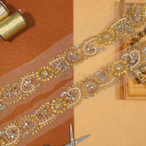 [KFL160 GOLD] Fancy Kundan Lace