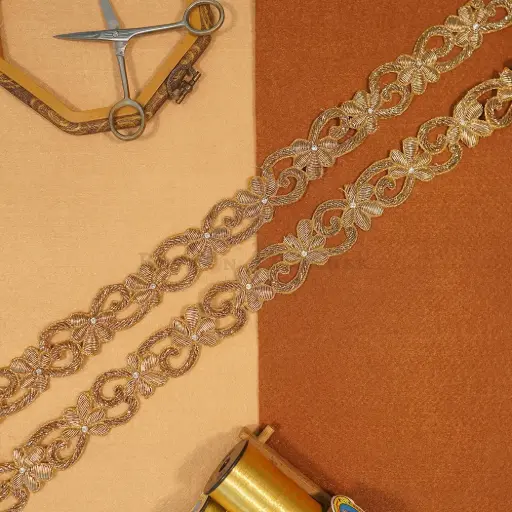 [FANL1617 ANTIQUE GOLD] Fancy Naqshi&Dabka Lace