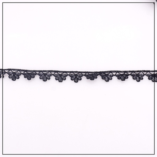 [ALN313-BLACK] One Side Border Shuttle Sequence Lace