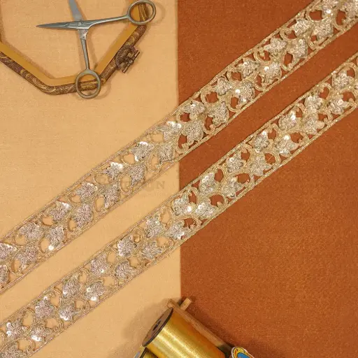 [FANL1621 ROSE GOLD] Fancy Naqshi&Dabka Sequence Lace
