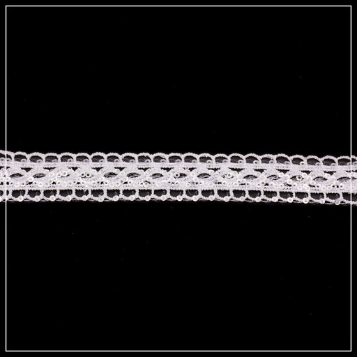 [ALN308-WHITE] Shuttle Sequence Lace