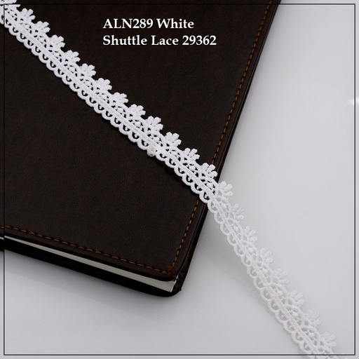 [ALN289-WHITE] One Side Border Shuttle Lace
