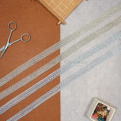 Fancy Metallic Yarn Gota Lace