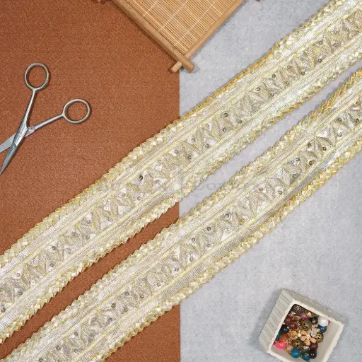 [GOTL809 GOLD] Fancy Gota Sequence Lace