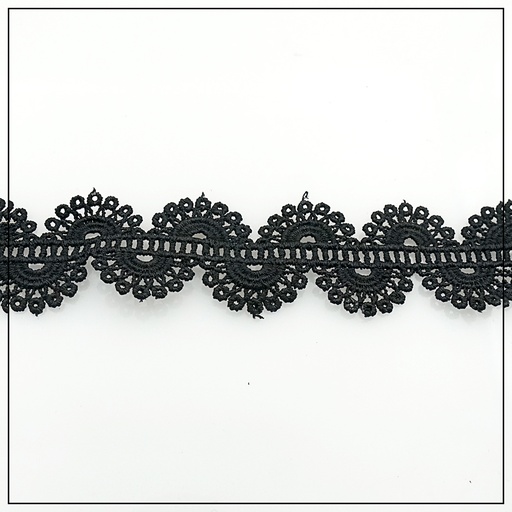 [D2598-BLACK] Double Side Border Shuttle Lace