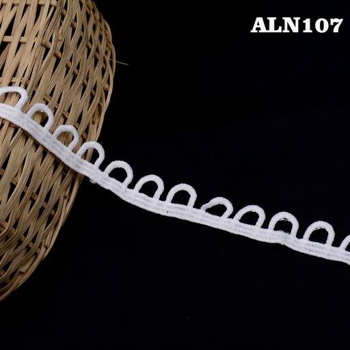 [ALN107-WHITE] One Side Border Shuttle Lace