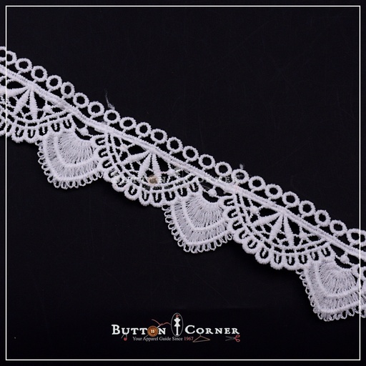 [ALN305-WHITE] One Side Border Shuttle Lace