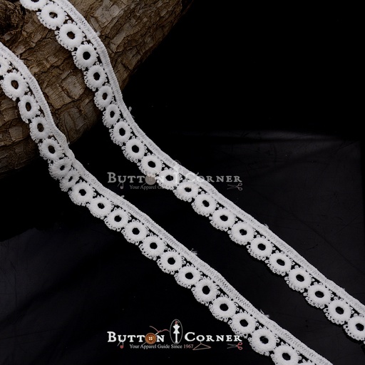 [ALN100-WHITE] One Side Border Shuttle Lace