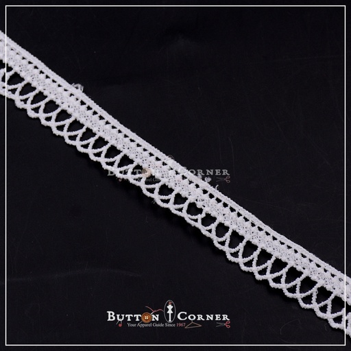 [ALN294-WHITE] One Side Border Shuttle Lace
