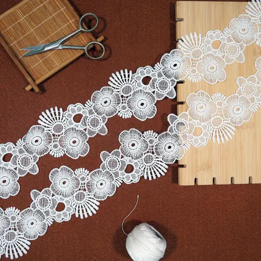 [SC057 WHITE] Flower Design Shuttle Lace