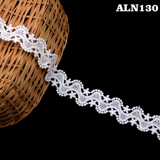 [ALN130-WHITE] Double Side Border Shuttle Lace