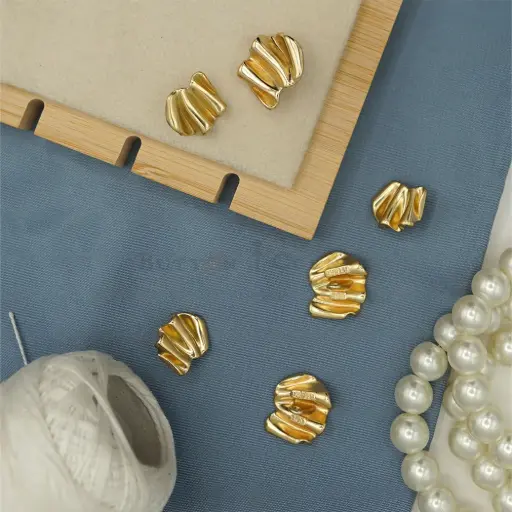 Irregular Hexagon Shape Metal Shank Button