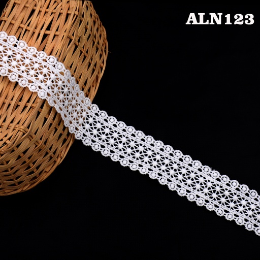 [ALN123 WHITE] Double Side Border Shuttle Lace