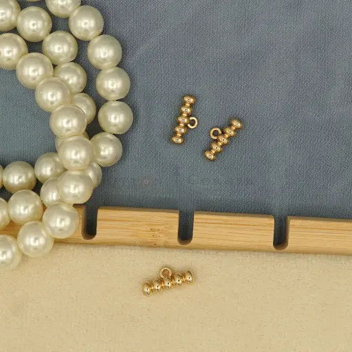[61714 GOLD] Connector Beaded With Loop Pendant