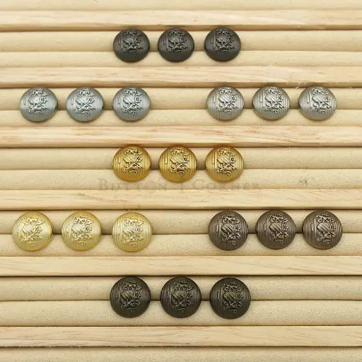 Embossed Design Coat Of Arms Shirt Button