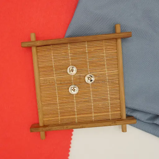 [68330 GOLD] Shirt Button In White Outline Border