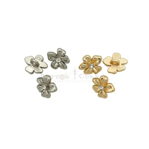 Centre Stone Flower Design Shirt Button