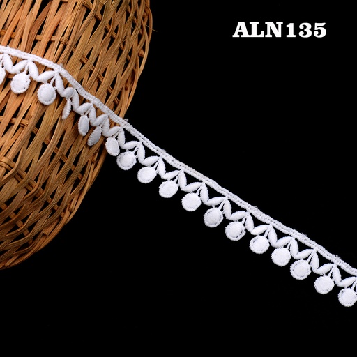 [ALN135-WHITE] One Side Border Shuttle Lace