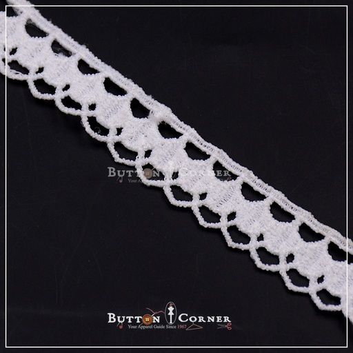 [ALN295-WHITE] One Side Border Shuttle Lace