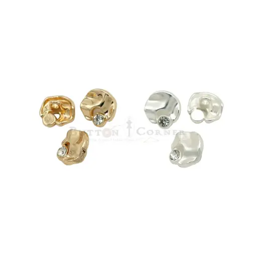 Rhinestone Accents Irregular Shank Button