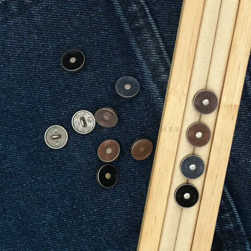 Velvet Surface Downhole Loop Metal Shirt Button