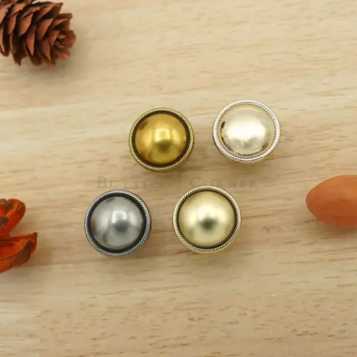 Art Deco Style Chain Rim Border Metal Suiting Button
