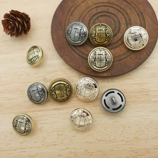 Salzburg coat of arms, smooth, rounded edge rim, Metal Suiting Button
