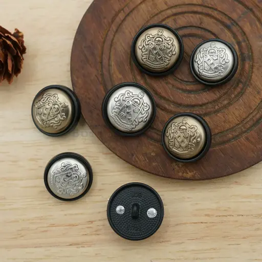 Paint Coated Base Crown Shield Suiting Button