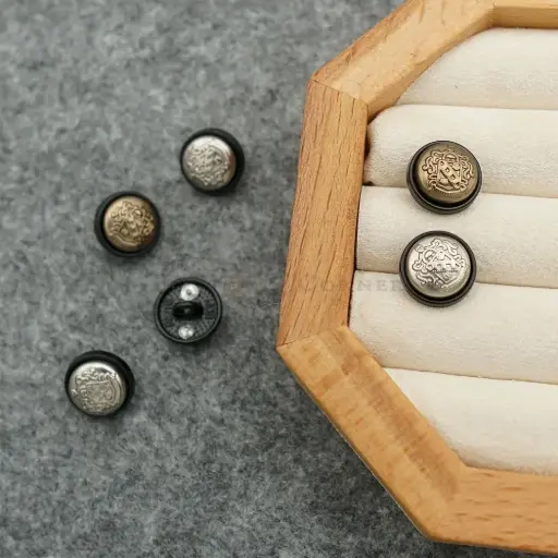 Paint Coated Base Crown Shield Shirt Button