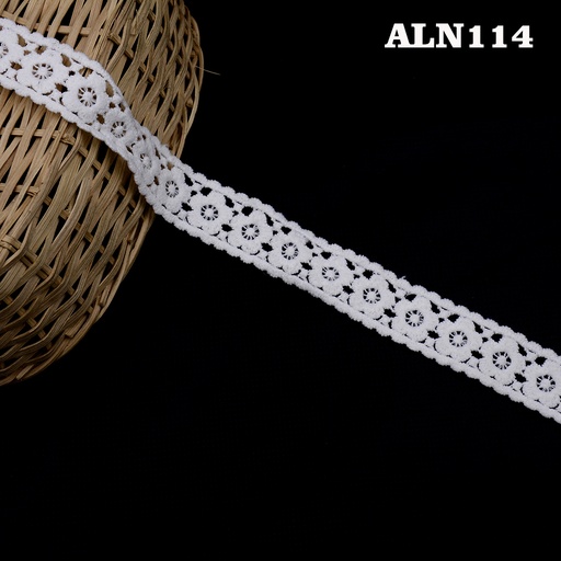[ALN114-WHITE] Double Side Border Shuttle Lace
