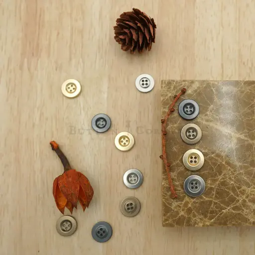 Matt Finish Solid Design 4 Hole Shirt Button