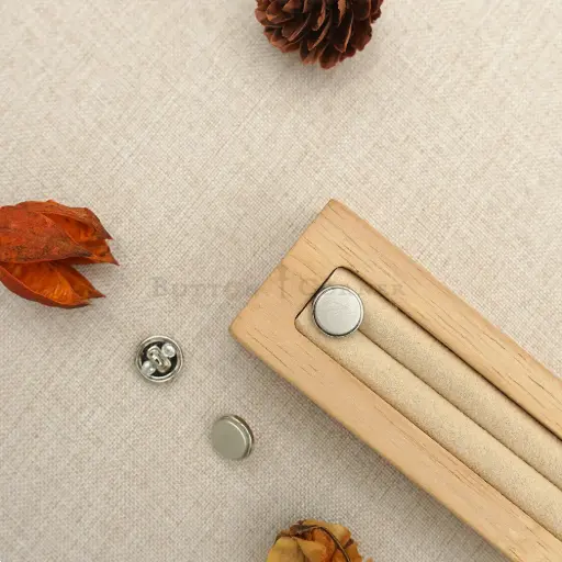 [83206 NONTOXIC WHT] Silver Plated Flat 2 Part Classic Shirt Button