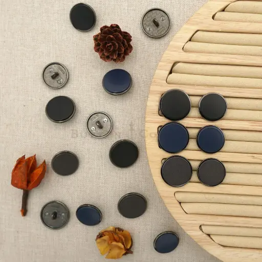 Gun Black Base Flat 2 Part Classic Suiting Button