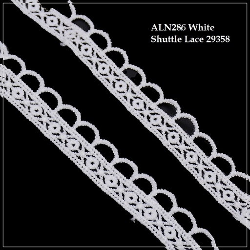 [ALN286-WHITE] One Side Border Shuttle Lace