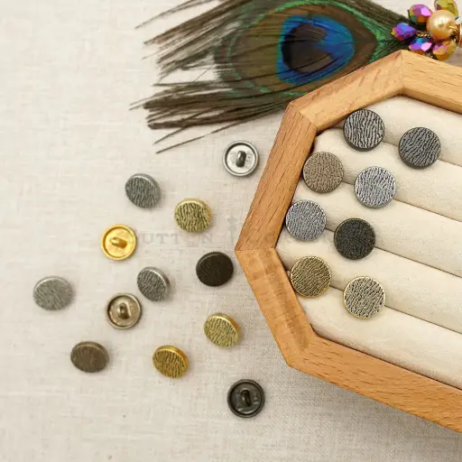 Textured Finish Metal Shirt Button