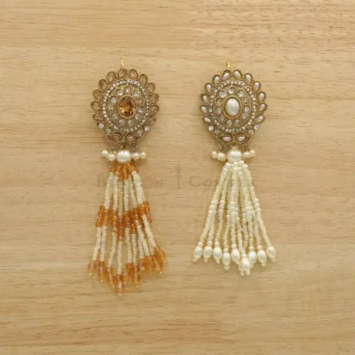 Gold Plated Fancy Kundan Tassel