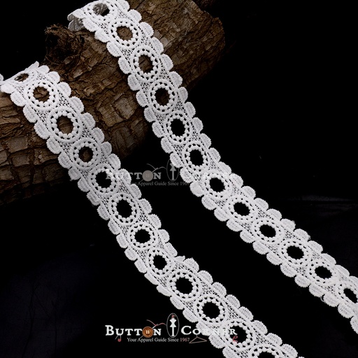 [ALN216-WHITE] Double Side Border Shuttle Lace