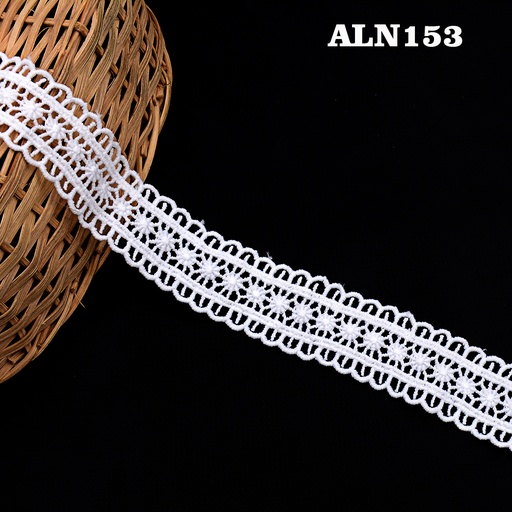[ALN153-WHITE] Double Side Border Shuttle Lace